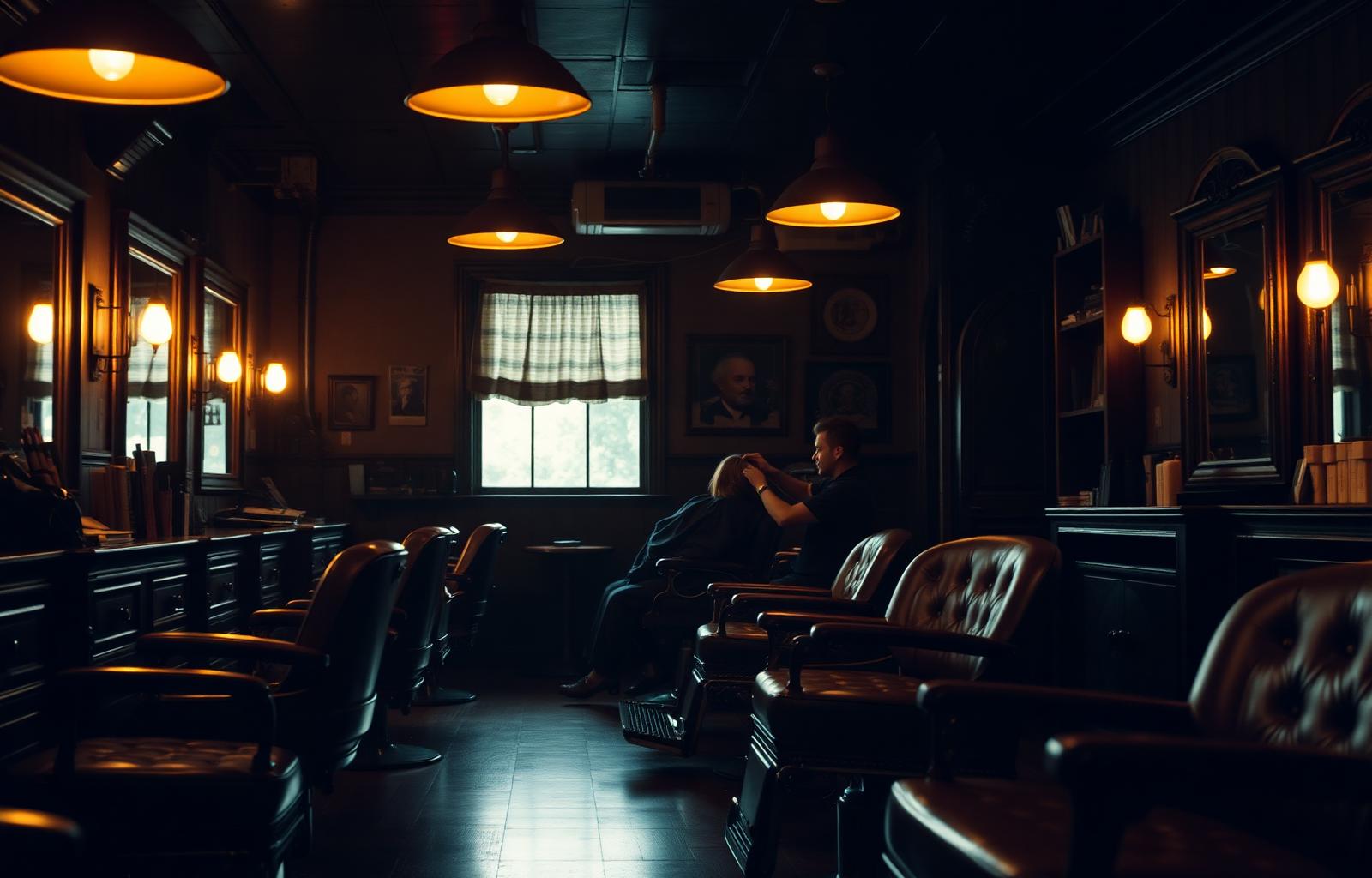 Interior da barbearia Navalha & Co.